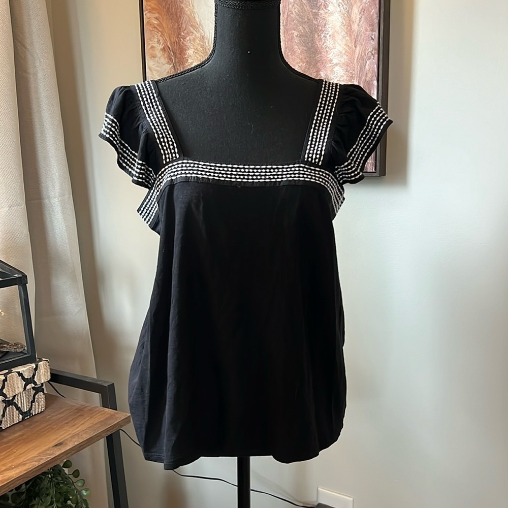 Loft black & white tank top